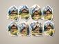 Preview: Sticker-Set mit handgezeichneten Berghüttenmotiven in einer malerischen Alpenlandschaft, umgeben von majestätischen Bergen, grünen Wiesen und Pinienbäumen. Perfekt zur Dekoration von Tagebüchern, Geschenken oder für kreative Bastelprojekte.